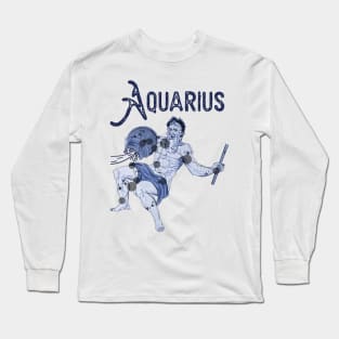 Aquarius ))(( Astrological Sign Zodiac Constellation Design Long Sleeve T-Shirt